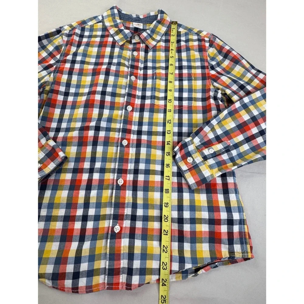 Gymboree Boys XL 14 Plaid Button Down Shirt Multicolor Long Sleeve Cotton